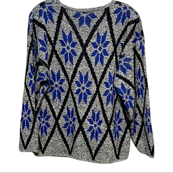 Separate Issue Vintage Crewneck Snowflake Sweater Diamond Northern Winter Knit - Picture 2 of 5